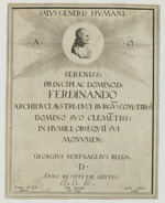 Serientitel mit Widmung und Büste Christi im Profil nach rechts