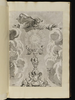 Monstranz zwischen Wolken mit Gottvater und Heiligem Geist