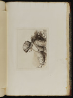 Frau im Profil, eine Haube bedeckt ihre Augen