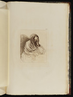 Frau in nachdenklicher Haltung, das Kinn auf die linke Hand gestützt