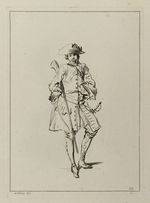 Stehender Soldat mit Gewehr unter dem Arm