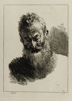 Kopf eines alten bärtigen Mannes