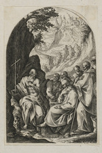 Der Hl. Hieronymus mit Schülern in der Wüste