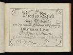 Titelseite: Viertes Buch, einige Gebäude von des Autoris Erfindung und Zeichnung
